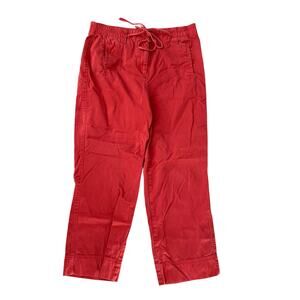 Ladies Orvis Brick Red Midweight Pants Drawstring Waist Size 12 Elastic